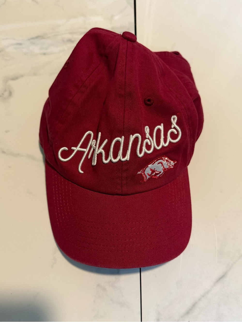Arkansas Script Baseball Cap - Crimson